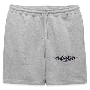 Tribal Tattoo ornament with gemstone. - Mens' Premium Organic Sweatshorts - heather grey - Front - AI Model Male 178 light (178cm)