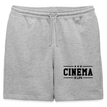 Cinema is life - Short de survêtement homme premium - gris chiné - Devant - AI Model Male 178 light (178cm)