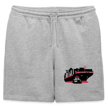 porte-conteneurs - Short de survêtement homme premium - gris chiné - Devant - AI Model Male 178 light (178cm)