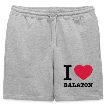 I LOVE BALATON Hungary - Mens' Premium Organic Sweatshorts - heather grey - Front - AI Model Male 178 light (178cm)