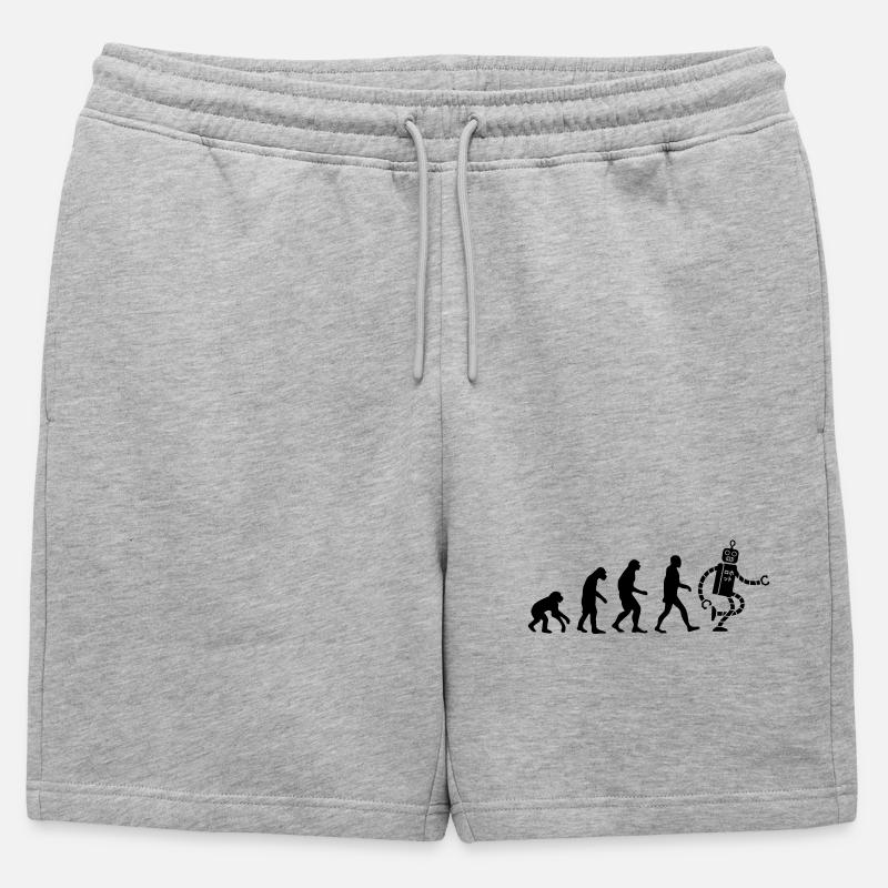 evolution robot - Männer Premium Organic Sweatshorts - Grau meliert