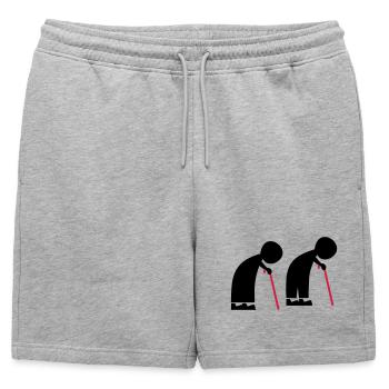 old people - Mens' Premium Organic Sweatshorts - heather grey - Front - AI Model Male 178 light (178cm)