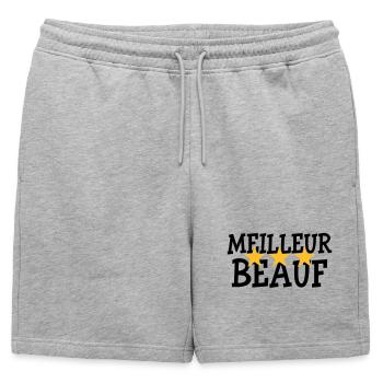 Meilleur Beauf - Short de survêtement homme premium - gris chiné - Devant - AI Model Male 178 light (178cm)