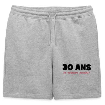 30 ans et toujours puceau ! - Short de survêtement homme premium - gris chiné - Devant - AI Model Male 178 light (178cm)