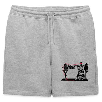 Une antique machine à coudre - Short de survêtement homme premium - gris chiné - Devant - AI Model Male 178 light (178cm)