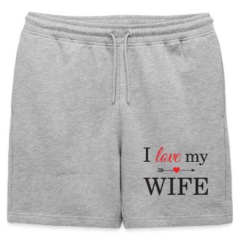 J'aime ma femme - Short de survêtement homme premium - gris chiné - Devant - AI Model Male 178 light (178cm)