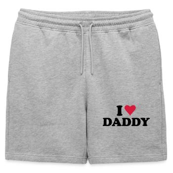 i love daddy - Mens' Premium Organic Sweatshorts - heather grey - Front - AI Model Male 178 light (178cm)