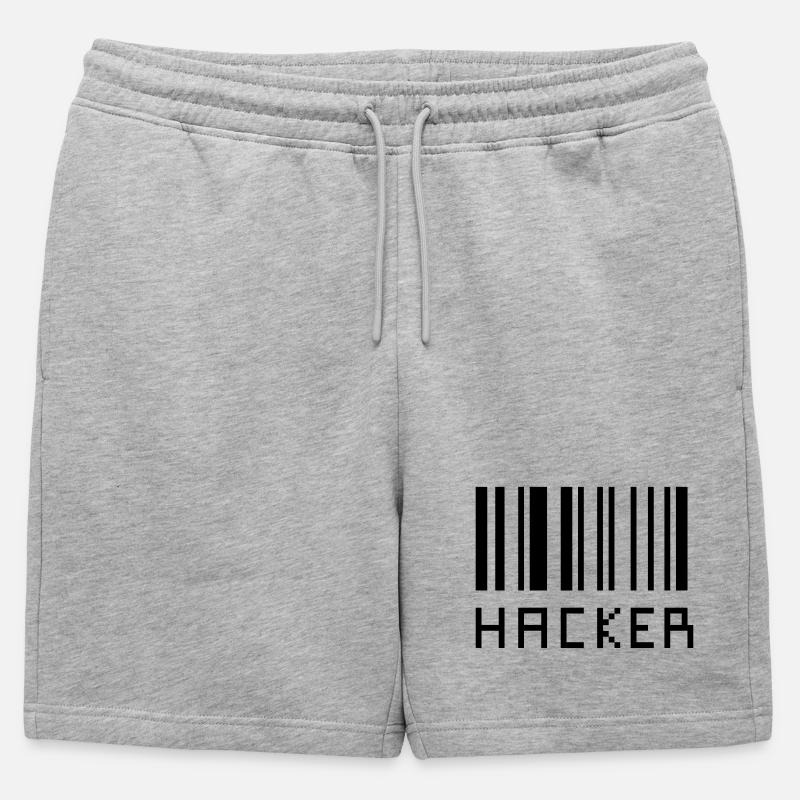 Hacker - Männer Premium Organic Sweatshorts - Grau meliert