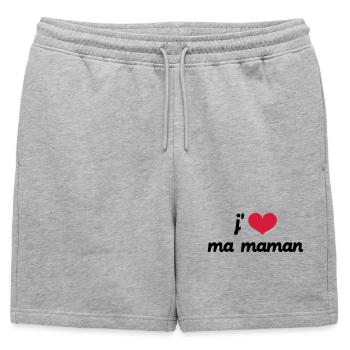 J'aime ma Maman - Short de survêtement homme premium - gris chiné - Devant - AI Model Male 178 light (178cm)