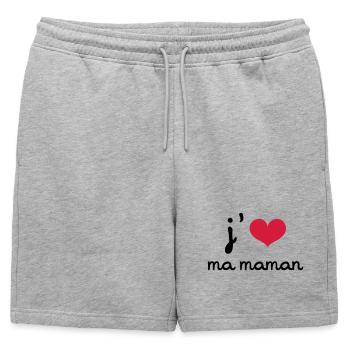J'aime ma Maman - Short de survêtement homme premium - gris chiné - Devant - AI Model Male 178 light (178cm)