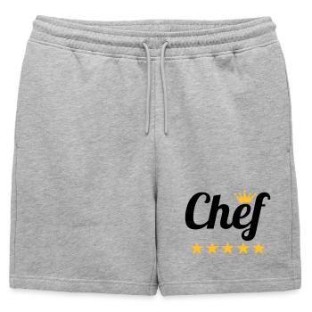 Chef - Short de survêtement homme premium - gris chiné - Devant - AI Model Male 178 light (178cm)