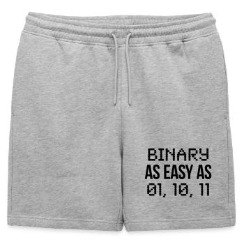 code binaire - Short de survêtement homme premium - gris chiné - Devant - AI Model Male 178 light (178cm)