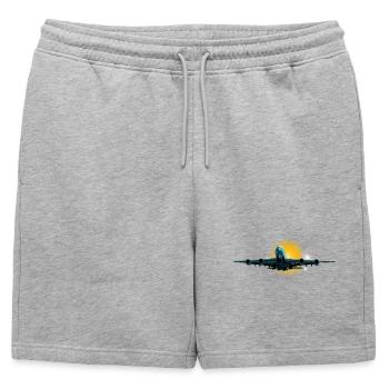 Le plus grand avion de ligne - Short de survêtement homme premium - gris chiné - Devant - AI Model Male 178 light (178cm)