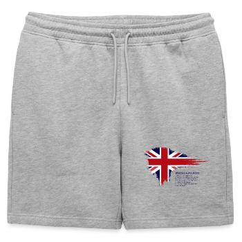 Brushstroke Union Jack Flag - Mens' Premium Organic Sweatshorts - heather grey - Front - AI Model Male 178 light (178cm)