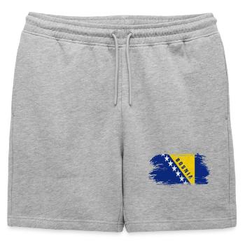 Bosnie Vintage Drapeau / Cadeau Sarajevo - Short de survêtement homme premium - gris chiné - Devant - AI Model Male 178 light (178cm)