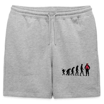 Police - Mens' Premium Organic Sweatshorts - heather grey - Front - AI Model Male 178 light (178cm)