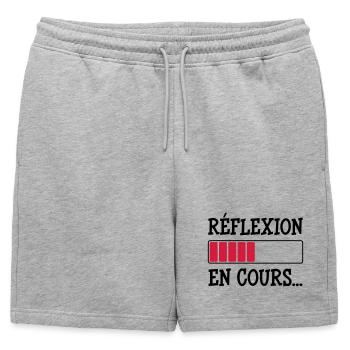 Réflexion en cours... - Short de survêtement homme premium - gris chiné - Devant - AI Model Male 178 light (178cm)