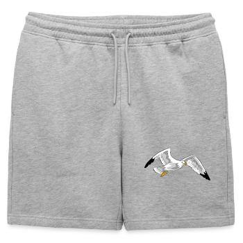 mouette - Short de survêtement homme premium - gris chiné - Devant - AI Model Male 178 light (178cm)