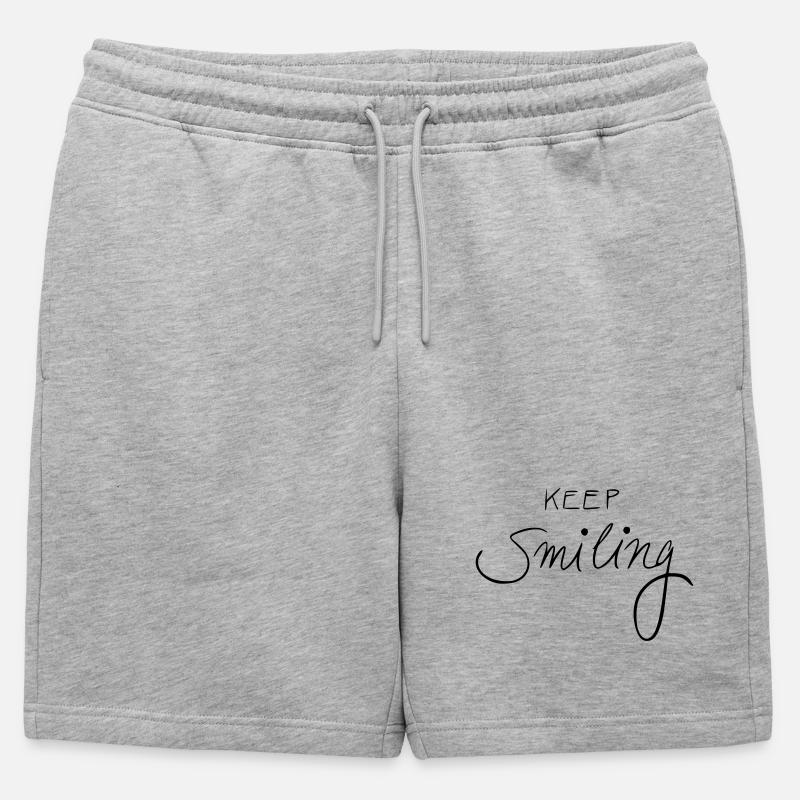keep smiling - Männer Premium Organic Sweatshorts - Grau meliert