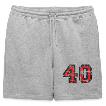 Nombre 40 - 40e Anniversaire Quarante - Short de survêtement homme premium - gris chiné - Devant - AI Model Male 178 light (178cm)