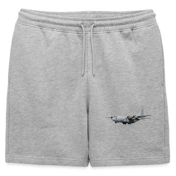 C-130 Hercules - Short de survêtement homme premium - gris chiné - Devant - AI Model Male 178 light (178cm)