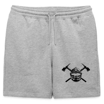 casque_pompier_2 haches - Short de survêtement homme premium - gris chiné - Devant - AI Model Male 178 light (178cm)