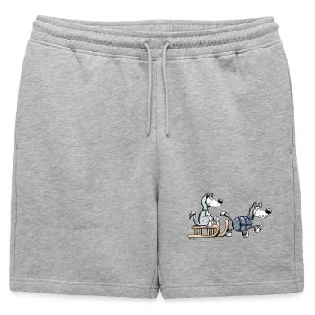 Mignon Husky Team - Short de survêtement homme premium - gris chiné - Devant - AI Model Male 178 light (178cm)