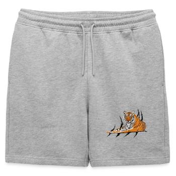 Tigre - Short de survêtement homme premium - gris chiné - Devant - AI Model Male 178 light (178cm)