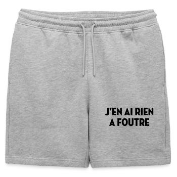 J'en ai rien à foutre / Humour / Drôle / Blague - Short de survêtement homme premium - gris chiné - Devant - AI Model Male 178 light (178cm)