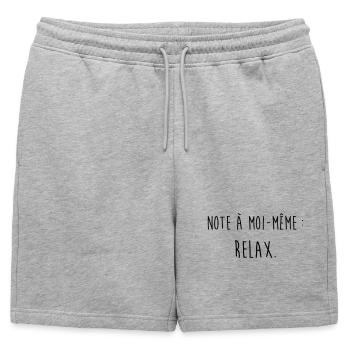Relax / Humour / Fainéant / Paresse / Drôle Stress - Short de survêtement homme premium - gris chiné - Devant - AI Model Male 178 light (178cm)