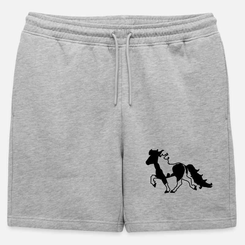 Islandpferd Schecke verspielt  - Männer Premium Organic Sweatshorts - Grau meliert