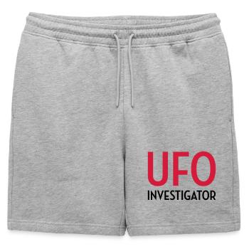 Ovni Ufo Extraterrestre Espace Geek Planète - Short de survêtement homme premium - gris chiné - Devant - AI Model Male 178 light (178cm)