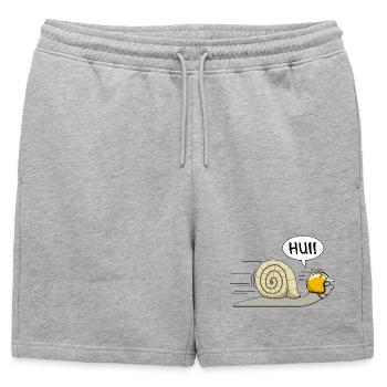 Racing snail - the original - Mens' Premium Organic Sweatshorts - heather grey - Front - AI Model Male 178 light (178cm)