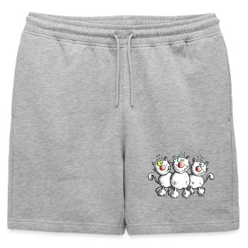 Trois Chats - Short de survêtement homme premium - gris chiné - Devant - AI Model Male 178 light (178cm)