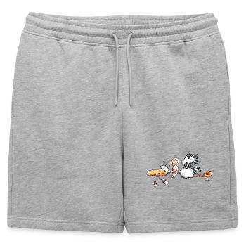 Stork and baby - Mens' Premium Organic Sweatshorts - heather grey - Front - AI Model Male 178 light (178cm)