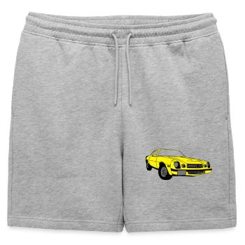 CamaroV8,Muscle Car,Atelier,Garage,Voiture,(25) - Short de survêtement homme premium - gris chiné - Devant - AI Model Male 178 light (178cm)