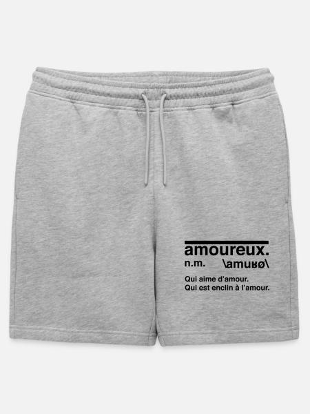 Définition amoureux style dictionnaire - Short de survêtement homme premium - gris chiné