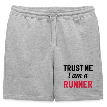 Running / Jogging / Run / Trail / Sport - Mens' Premium Organic Sweatshorts - heather grey - Front - AI Model Male 178 light (178cm)