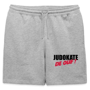 Judo / Judoka / Sport / Fight / Fighter / Strong - Short de survêtement homme premium - gris chiné - Devant - AI Model Male 178 light (178cm)