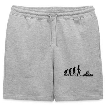 Karting / Kart / Pilote / Voiture - Short de survêtement homme premium - gris chiné - Devant - AI Model Male 178 light (178cm)