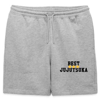 Jiu Jitsu / Jujutsu / Jiujitsu / Art Martial - Short de survêtement homme premium - gris chiné - Devant - AI Model Male 178 light (178cm)