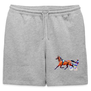 trotteur - Short de survêtement homme premium - gris chiné - Devant - AI Model Male 178 light (178cm)