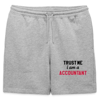 comptable / comptabilité / argent / Finance / Euro - Short de survêtement homme premium - gris chiné - Devant - AI Model Male 178 light (178cm)