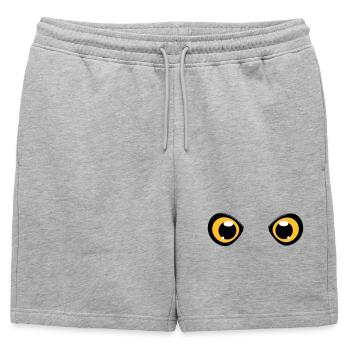 deux yeux brillants d'un hibou - Short de survêtement homme premium - gris chiné - Devant - AI Model Male 178 light (178cm)