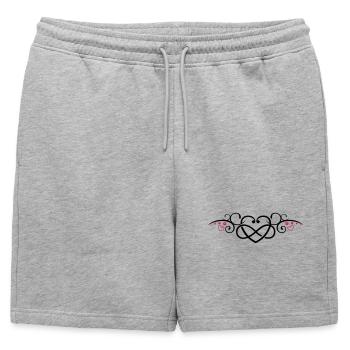Heart with infinity symbol, Tribal & tattoo style - Mens' Premium Organic Sweatshorts - heather grey - Front - AI Model Male 178 light (178cm)