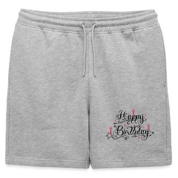 Joyeux anniversaire avec des bougies - Short de survêtement homme premium - gris chiné - Devant - AI Model Male 178 light (178cm)