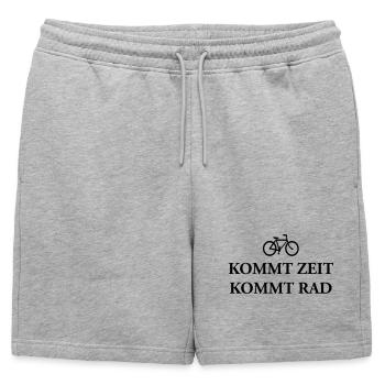 Kommt Zeit Rad - Männer Premium Organic Sweatshorts - Grau meliert - Vorne - AI Model Male 178 light (178cm)