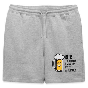 Beer is the reason I wake up every afternoon - Mens' Premium Organic Sweatshorts - heather grey - Front - AI Model Male 178 light (178cm)