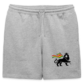 Lion drapeau Rasta - Short de survêtement homme premium - gris chiné - Devant - AI Model Male 178 light (178cm)