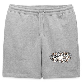 Trois meilleurs amis - Chat - Chats - Cadeau - Short de survêtement homme premium - gris chiné - Devant - AI Model Male 178 light (178cm)